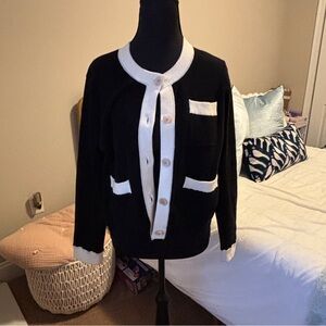 Chic Black and White Women's Cardigan